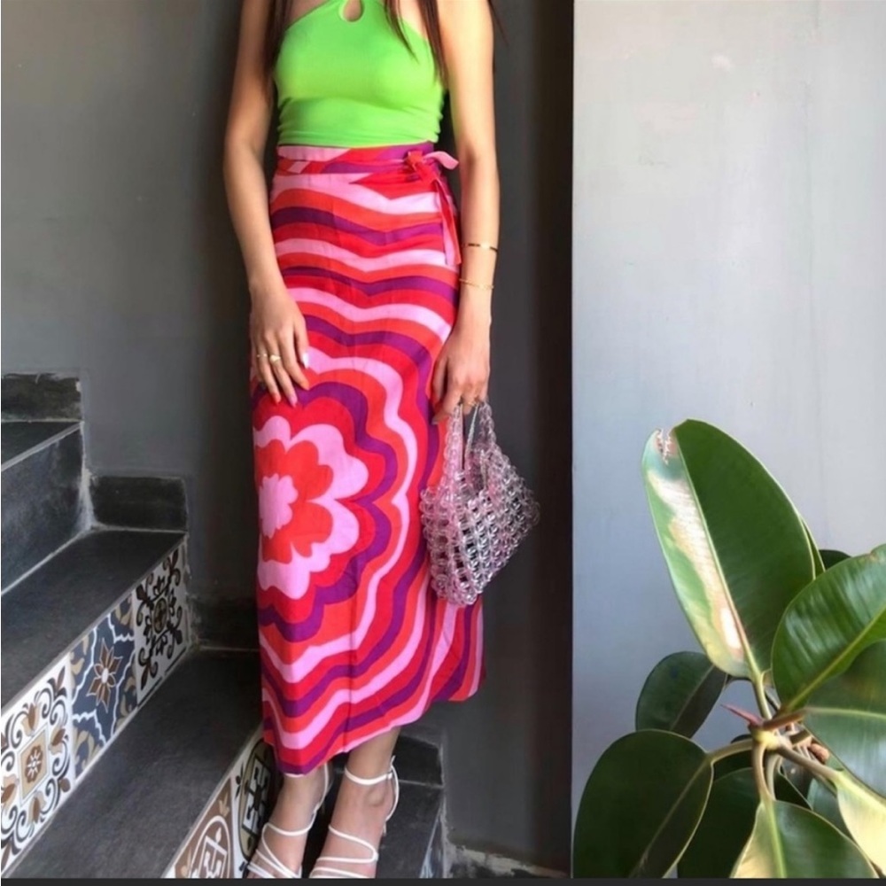 Bloggers Fav Zara Printed Linen Blend Skirt